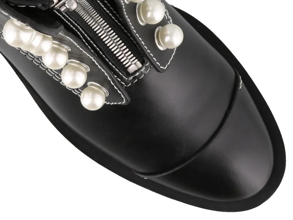 3.1 Phillip Lim Hayett Pearl Detail Zipper Boots