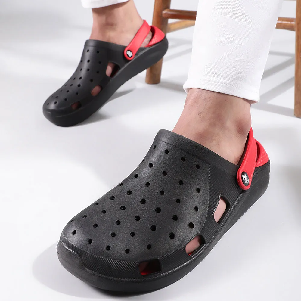 A-HA Black Slingback Clogs For Men LPMXT-800 By Liberty