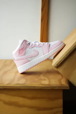 AIR JORDAN 1 MID (GS) PINK FOAM