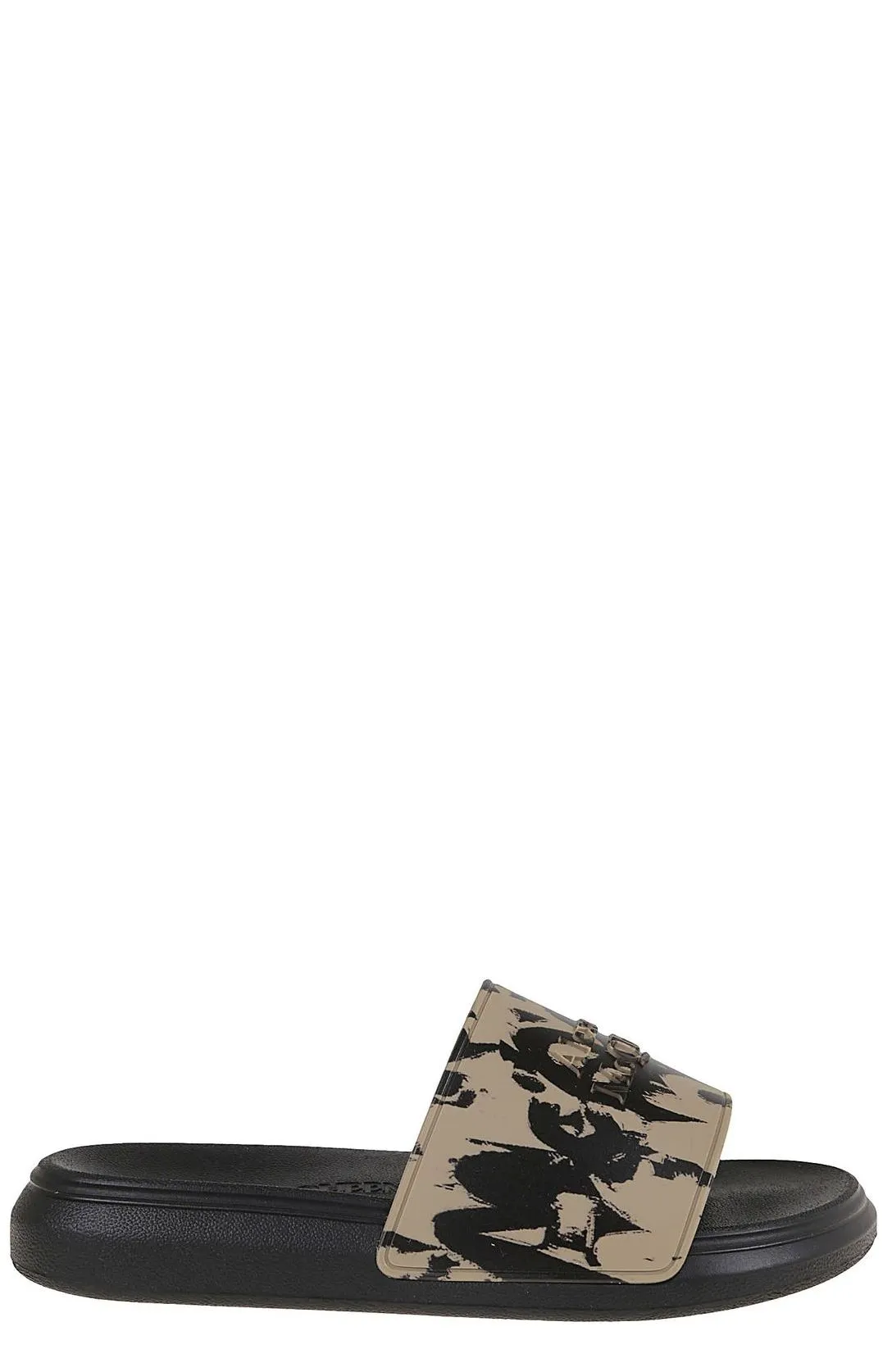 Alexander McQueen Graffiti Printed Slip-On Slides