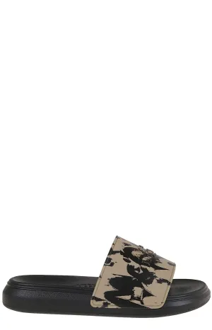 Alexander McQueen Graffiti Printed Slip-On Slides