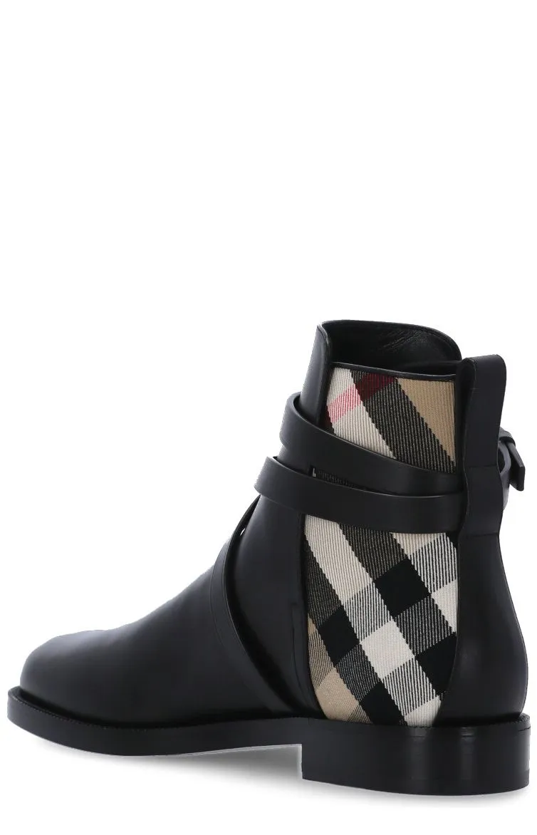 Burberry Checked Panelled Boots
