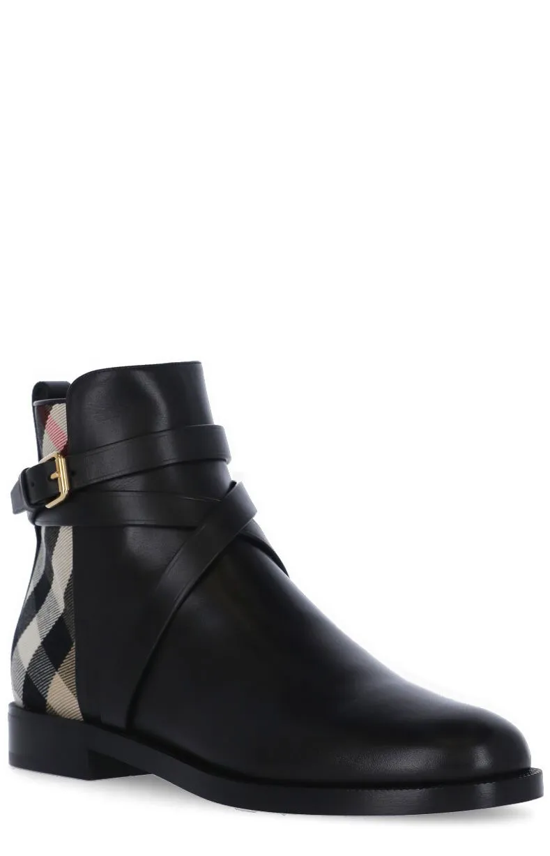 Burberry Checked Panelled Boots