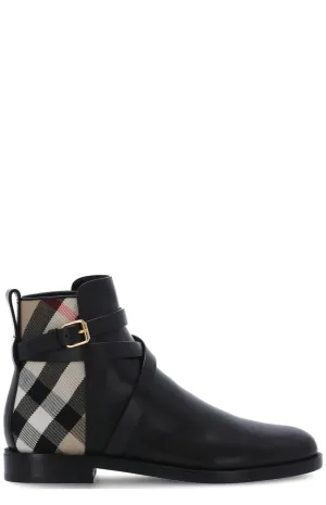 Burberry Checked Panelled Boots