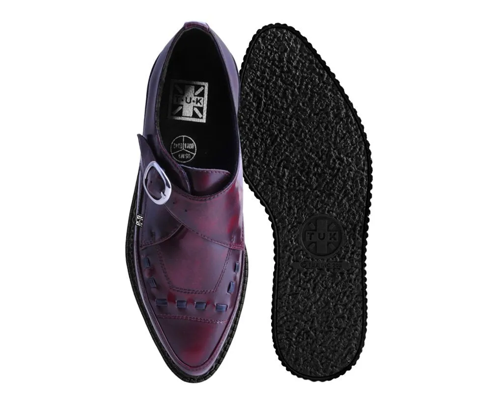 Burgundy Rub Off TUKskin™ Monk Buckle Creeper