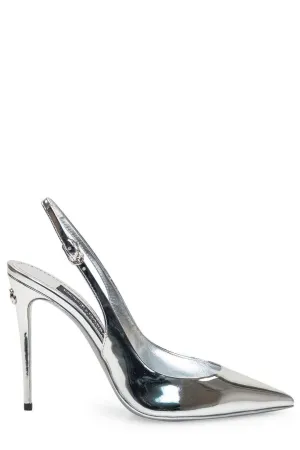 Dolce & Gabbana Mirrored-Effect Slingback Pumps