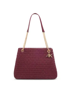 East West ruched Tote with chain straps