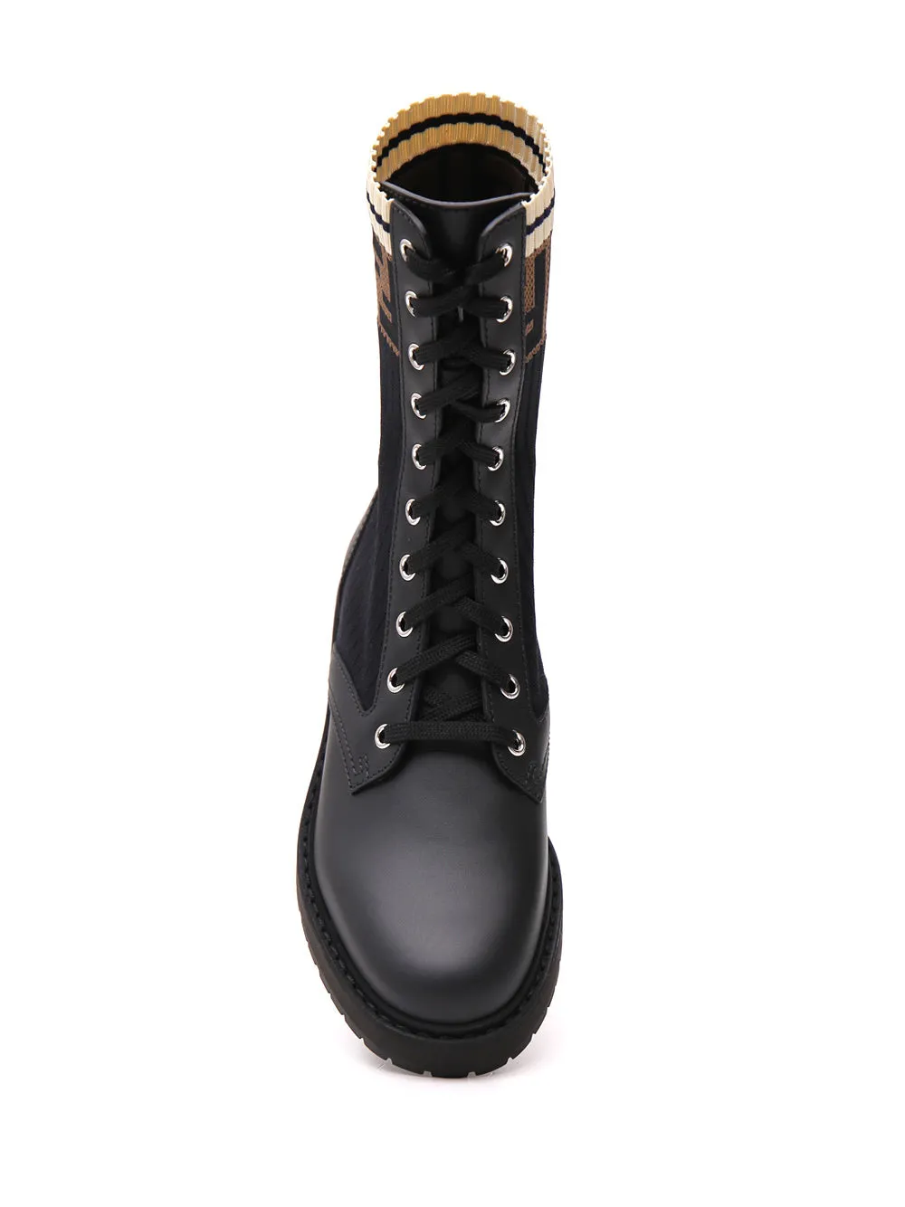 Fendi Rockoko FF Motif Combat Boots
