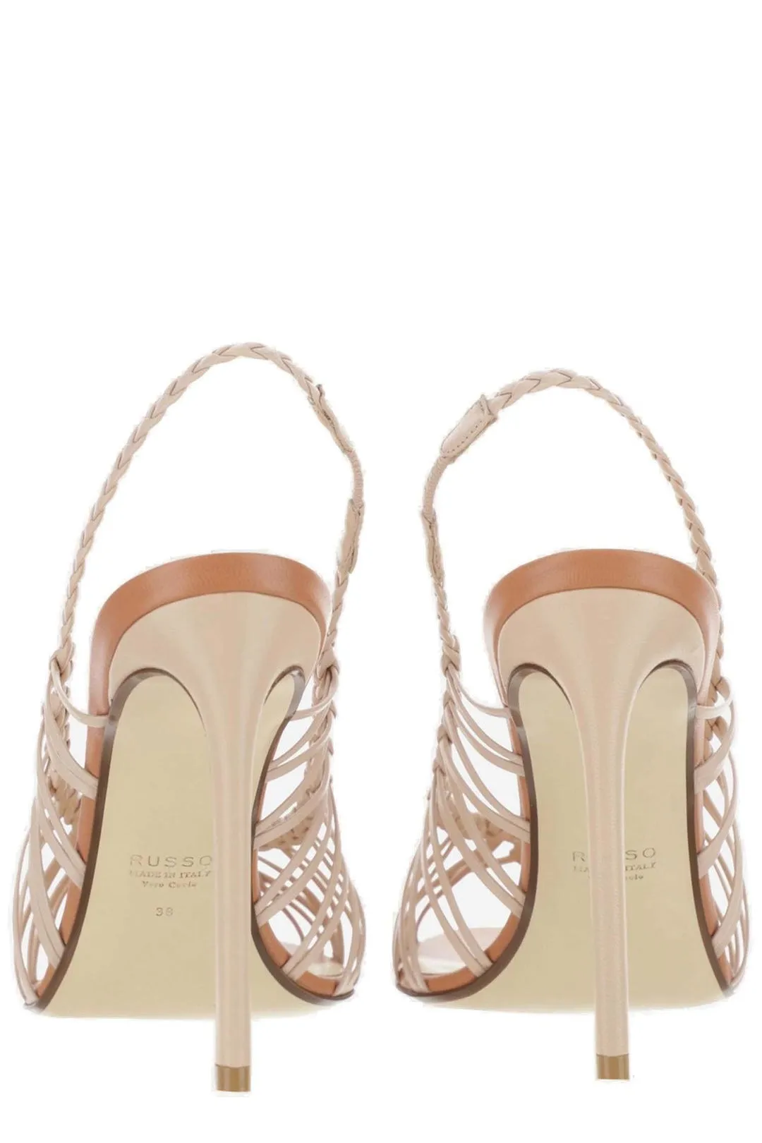Francesco Russo Open Toe Slingback Sandals
