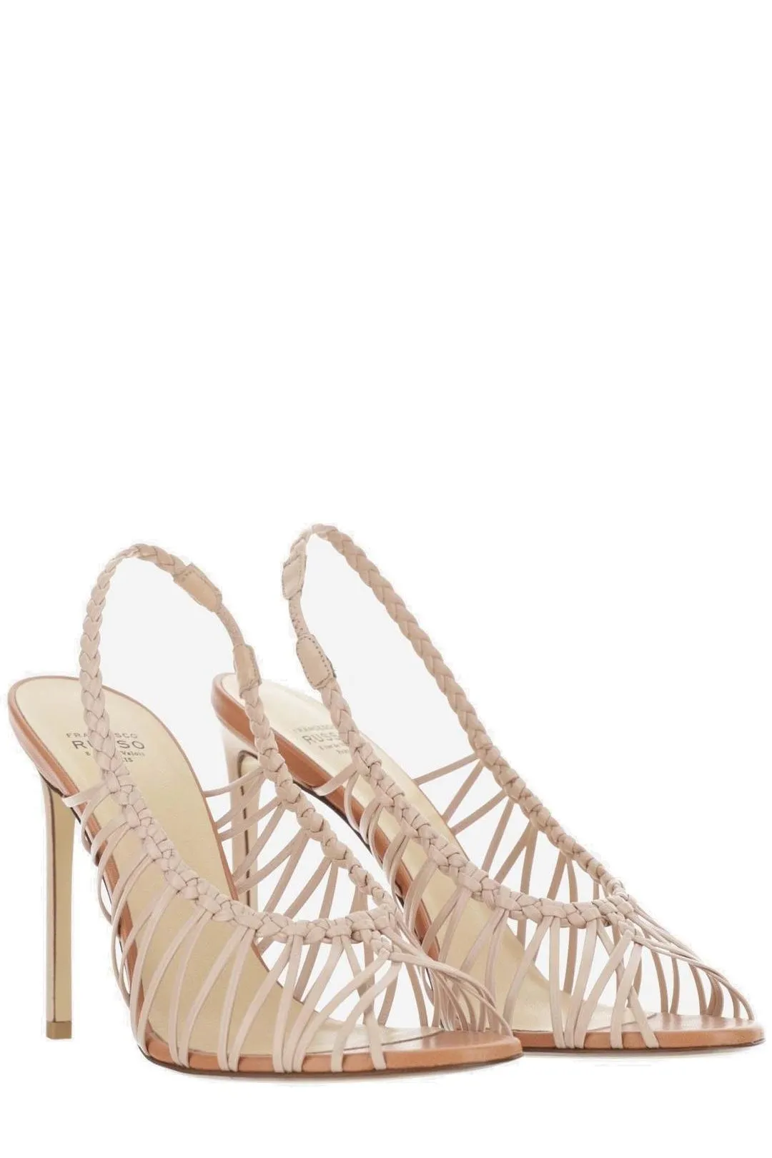 Francesco Russo Open Toe Slingback Sandals