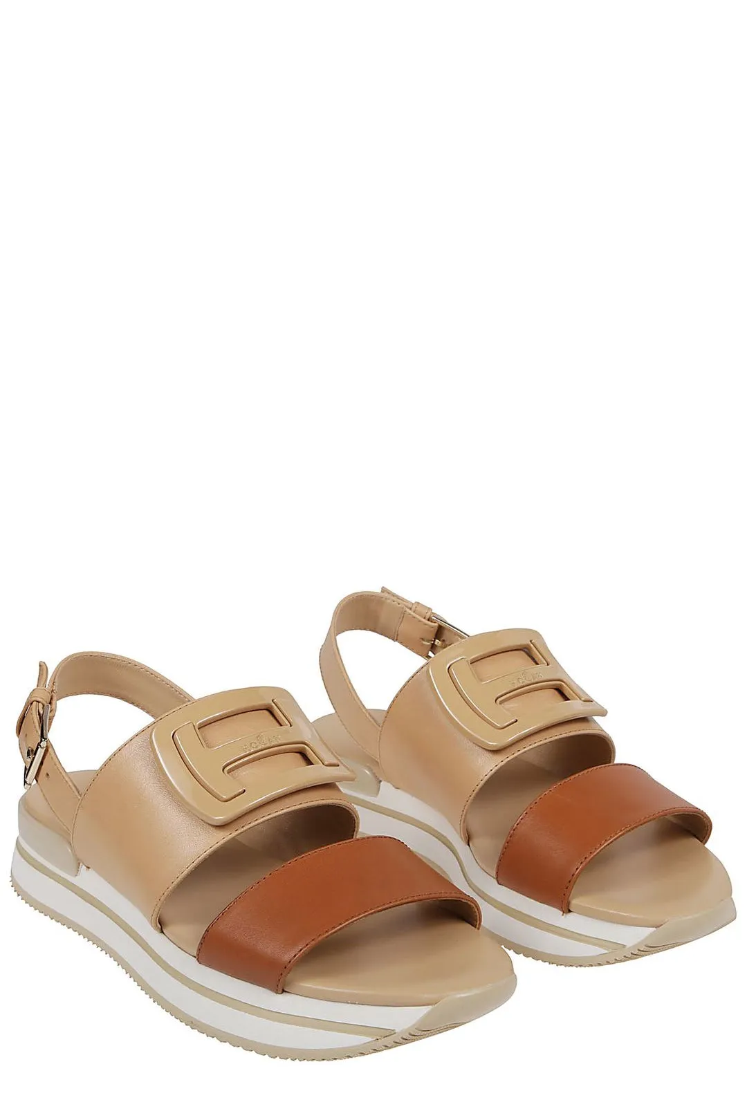 Hogan H257 Slingback Color-Block Sandals