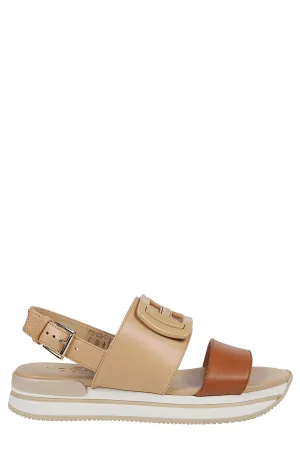 Hogan H257 Slingback Color-Block Sandals