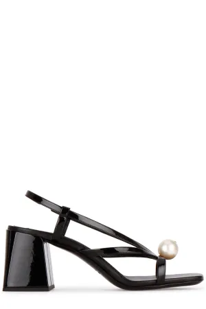 Miu Miu Pearl Detailed Heeled Sandals