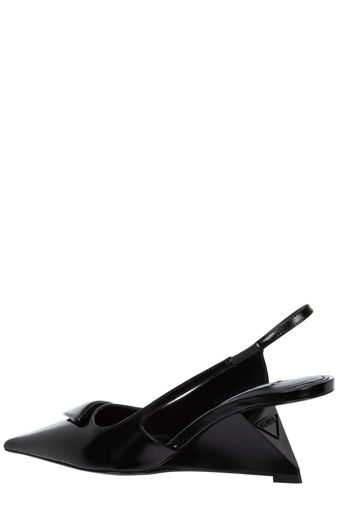 Prada Logo Printed Slingback Pumps
