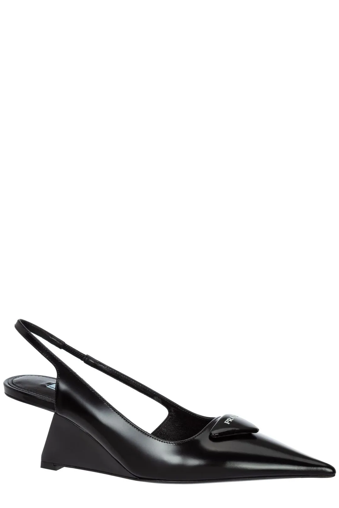 Prada Logo Printed Slingback Pumps