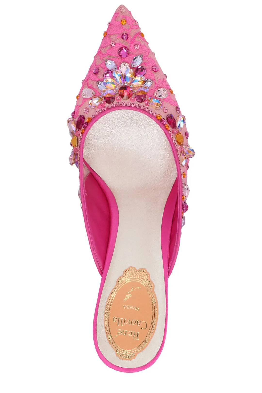René Caovilla Cinderella Crystal-Embellished Mules