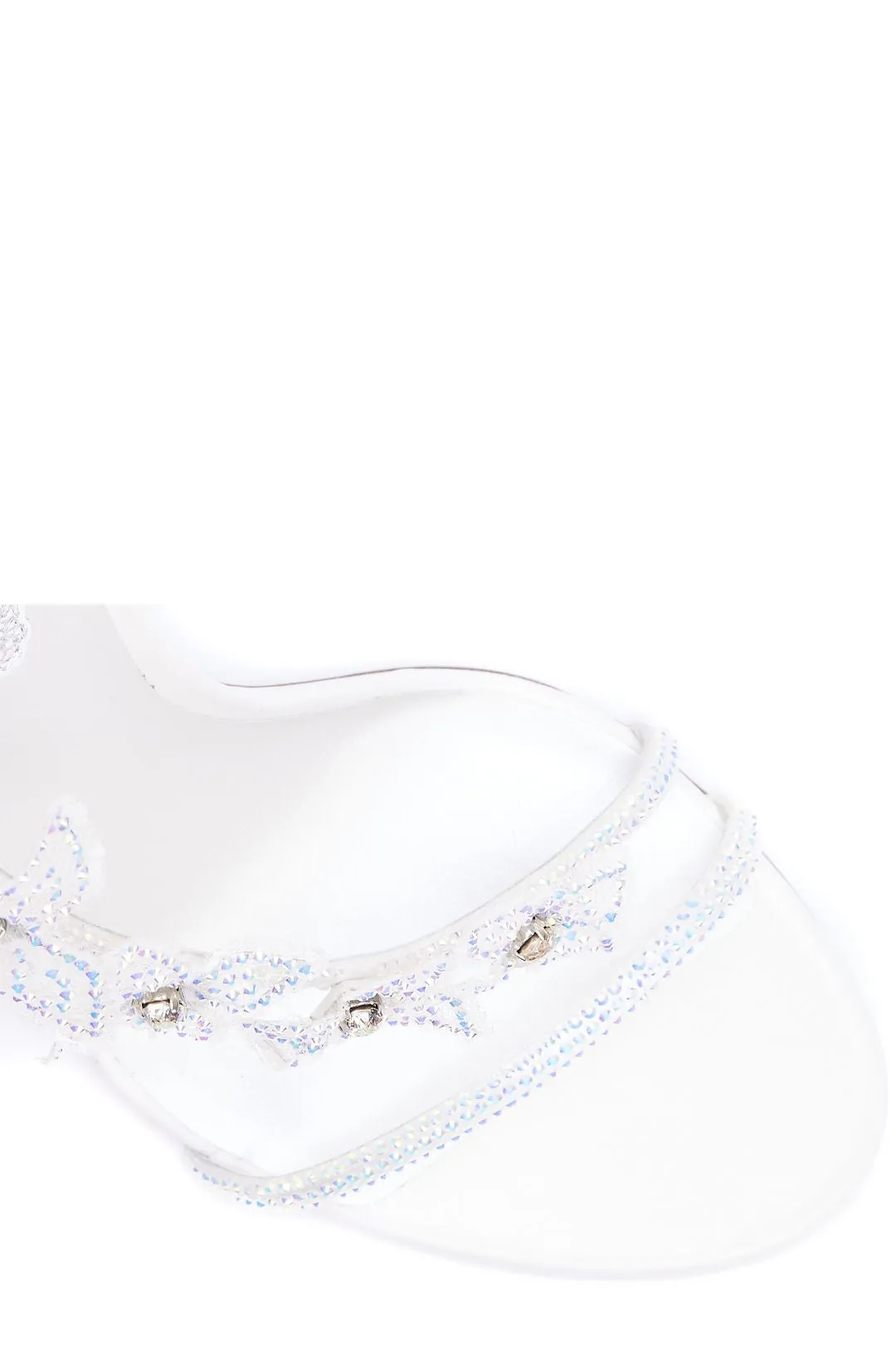 René Caovilla Floriane Flower Crystal-Embellished Heel Sandals
