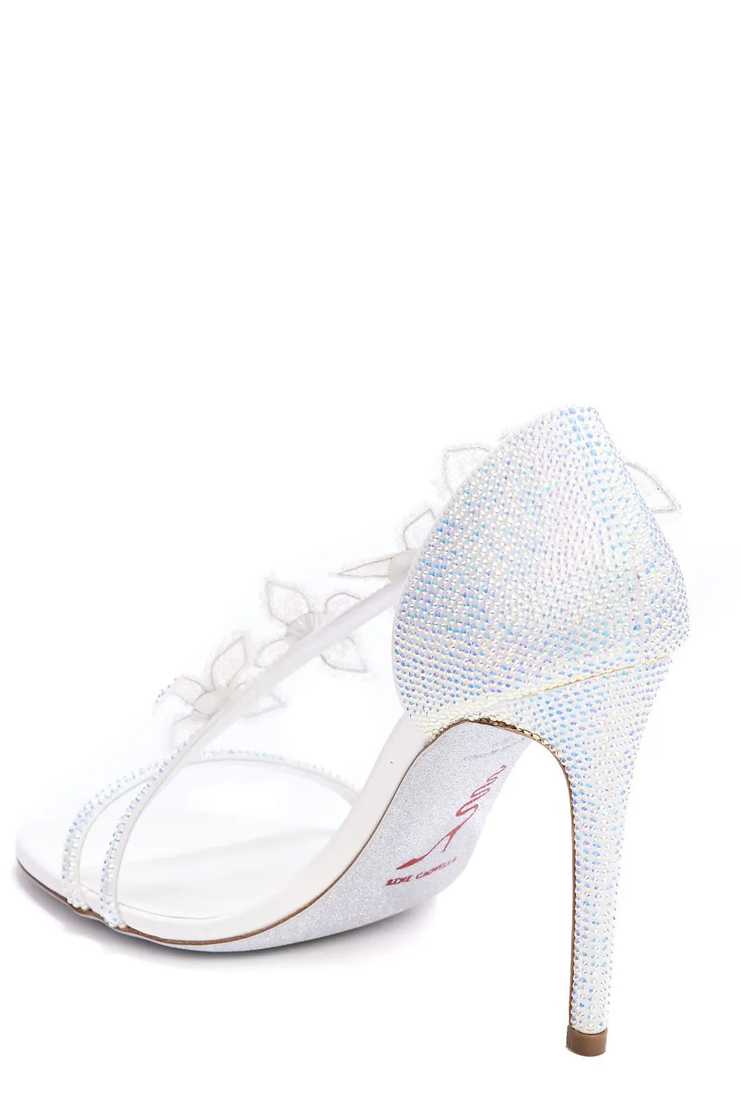 René Caovilla Floriane Flower Crystal-Embellished Heel Sandals