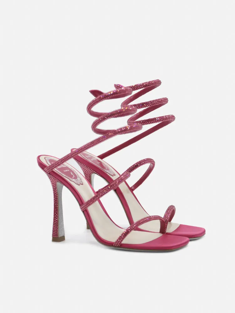 René Caovilla Wraparound Heeled Sandals