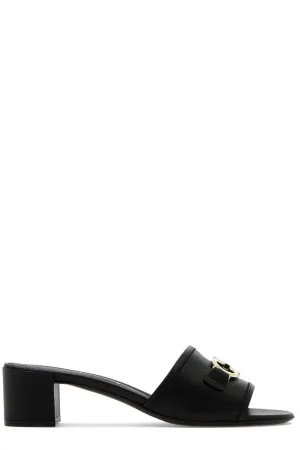 Salvatore Ferragamo Gancini Open-Toe Heeled Sandals