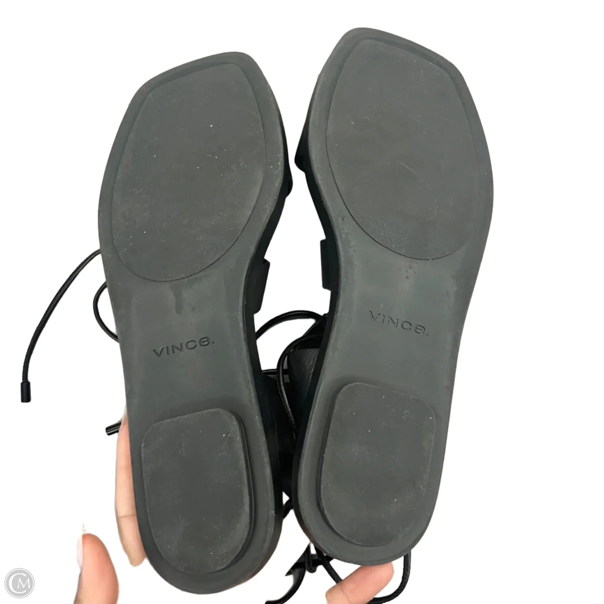 Sandals Flats By Vince In Black, Size: 10