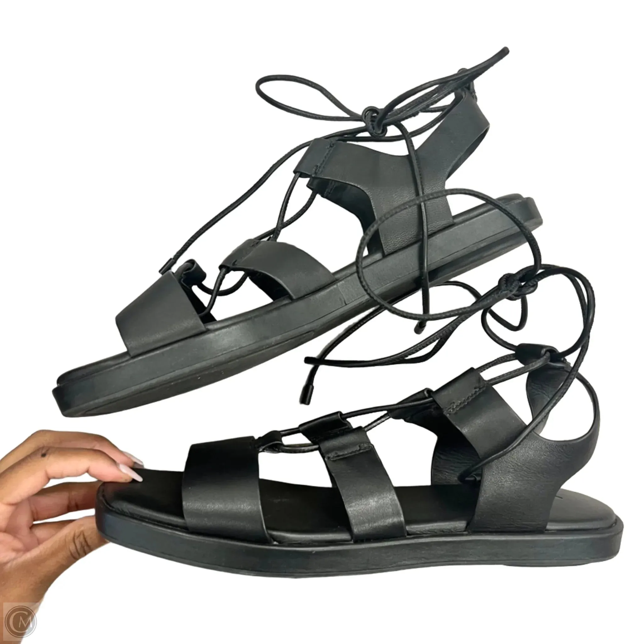 Sandals Flats By Vince In Black, Size: 10