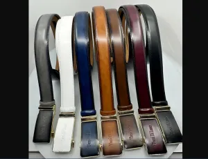 Tucci Di Lusso Handmade Ratchet Mens Luxury Slide Leather Smart Belts