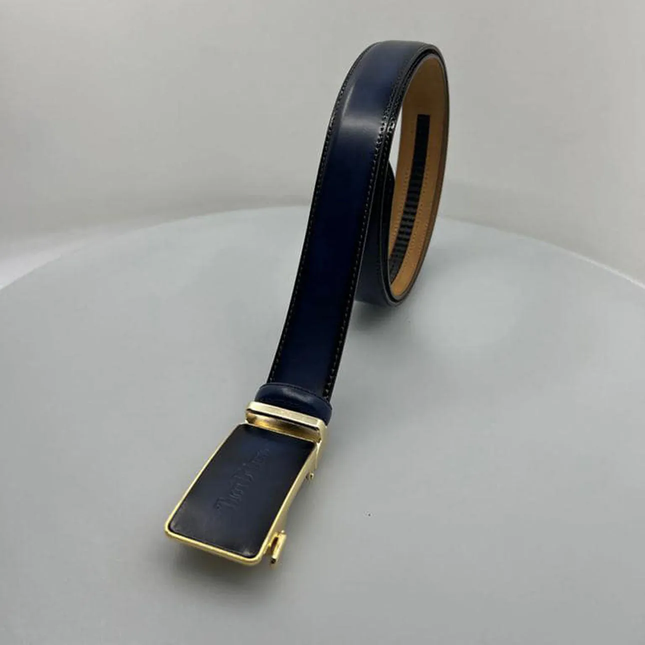 Tucci Di Lusso Handmade Ratchet Mens Luxury Slide Leather Smart Belts