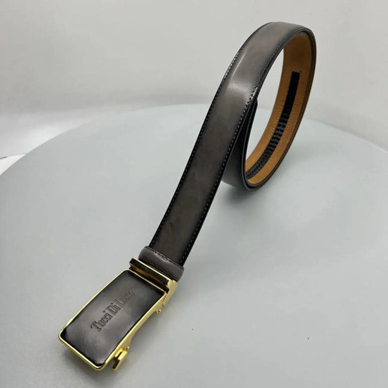 Tucci Di Lusso Handmade Ratchet Mens Luxury Slide Leather Smart Belts