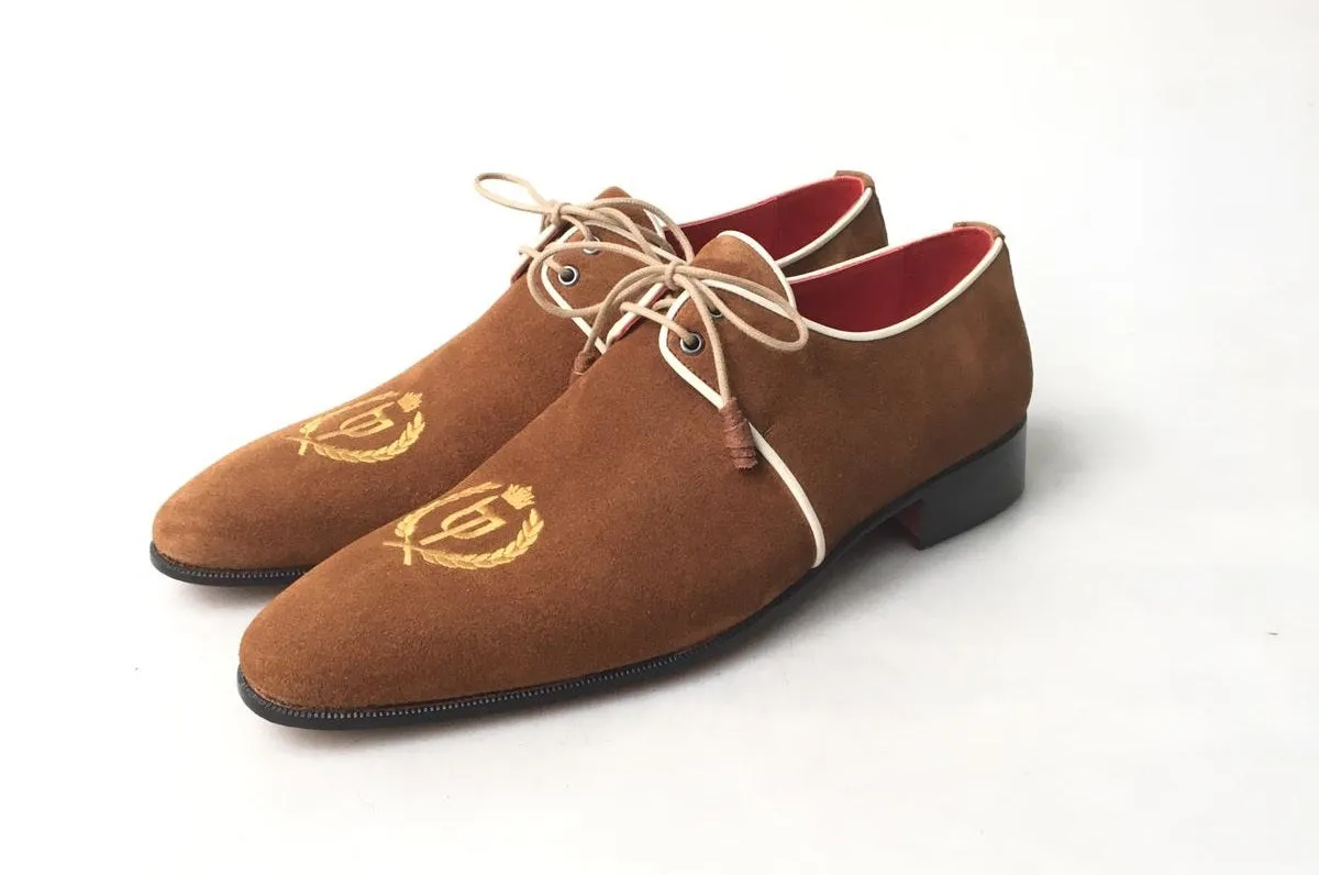 TucciPolo Exclusive Mens Italian Suede Sophisticated and Timeless Luxury Brown Lace-up Slip-on Slippers