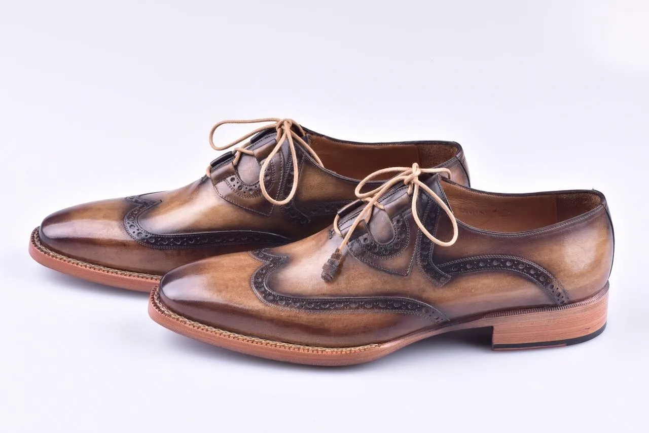 TucciPolo HandWelted Wingtip Oxfords Italian Leather Handmade Mens Luxury Shoe