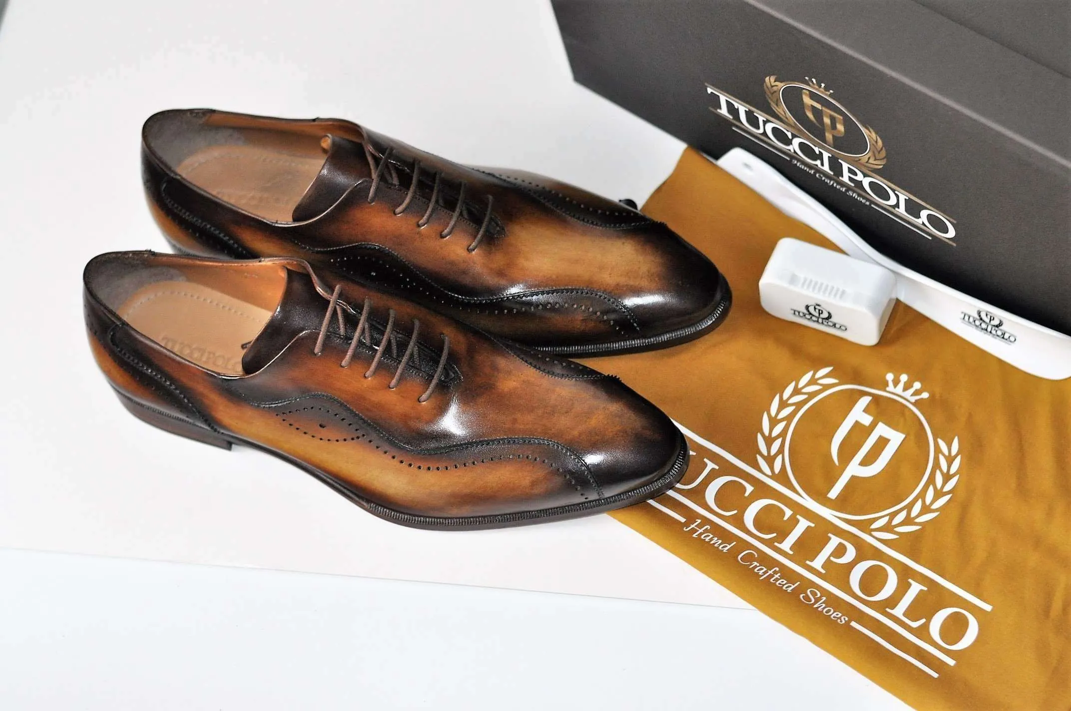 TucciPolo Kesington-TP Handmade Luxury Mens Brown Italian Leather Shoe