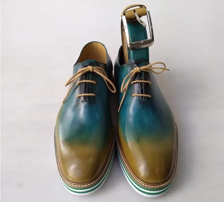 TucciPolo Limited Edition Sporty Handmade Italian Leather Multi-Color Oxford Style Casual Sneaker