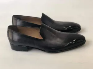 TucciPolo Mens Classic Italian leather Handmade Slip-on Black Loafers Shoes