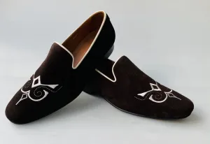 TucciPolo Premium Italian Suede Mens Luxury Brown Slip-on Slippers Loafer Shoe