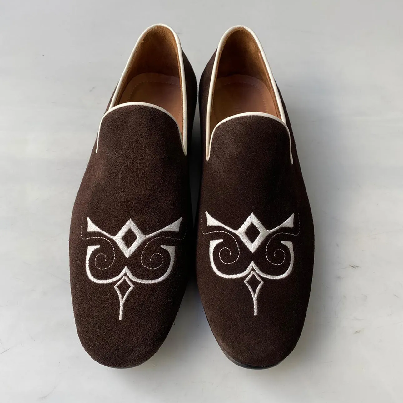 TucciPolo Premium Italian Suede Mens Luxury Brown Slip-on Slippers Loafer Shoe