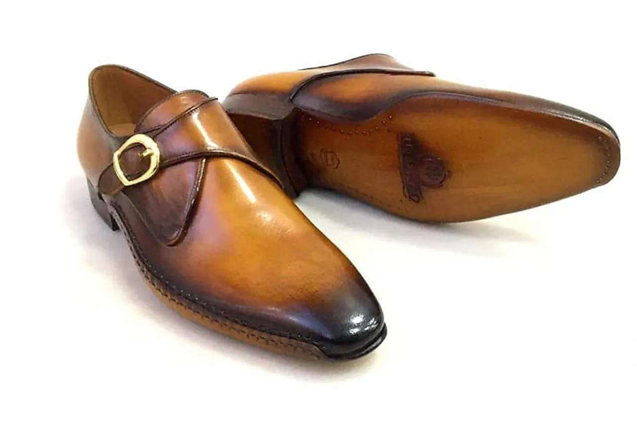 TucciPolo Solel-TP Men's Single-Buckle Monkstraps Italian Leather Handmade Luxury Shoes