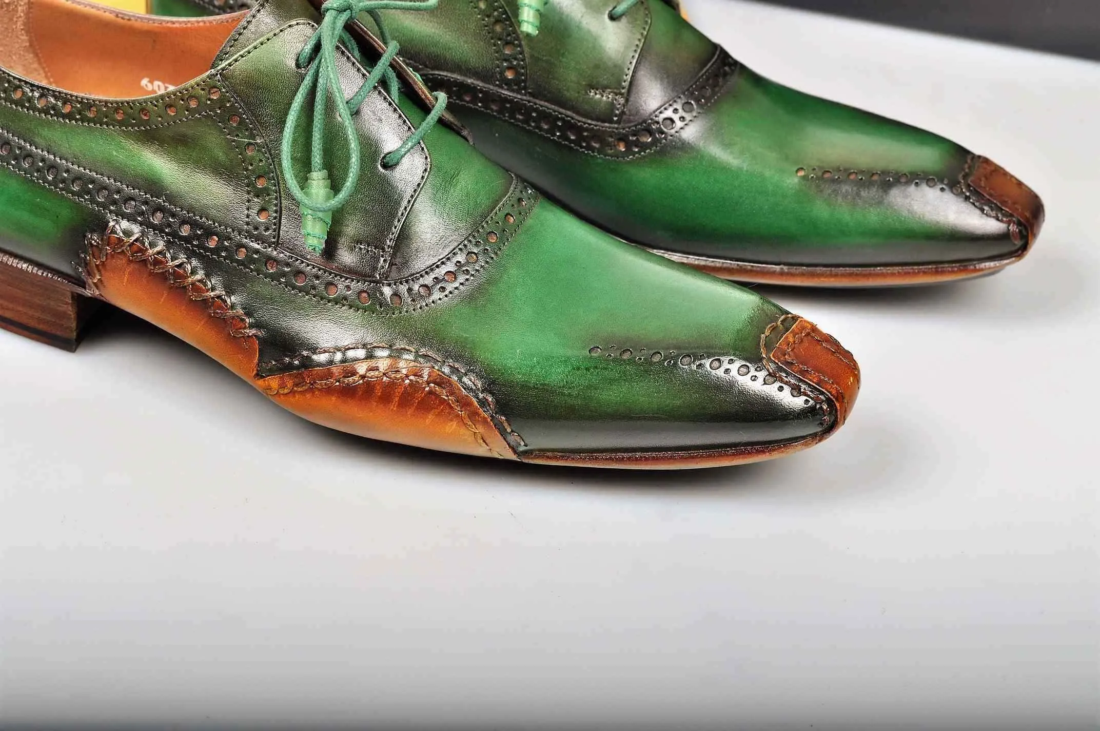 TucciPolo Special Edition Greenish Mens Prestigiously Handcrafted Luxury Italian Leather Shoes