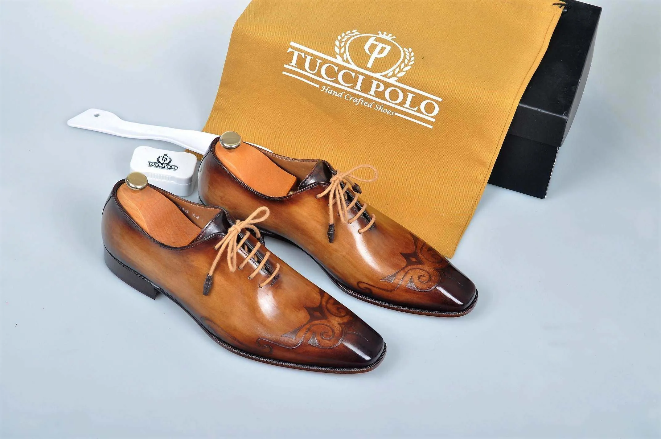 TucciPolo Special Edition Mens Prestigiously Handcrafted Brown Luxury Oxford Italian Leather Shoes