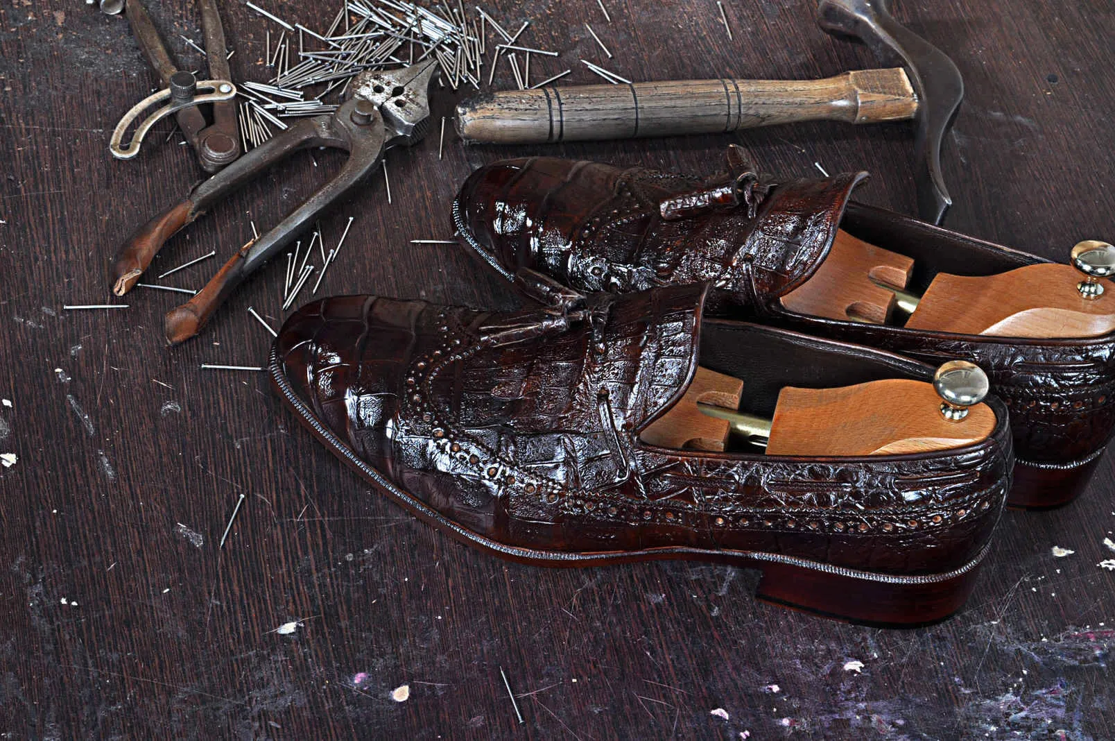 TucciPolo Troy Bespoke Mens Genuine Crocodile Leather Luxury Loafers with Tassels