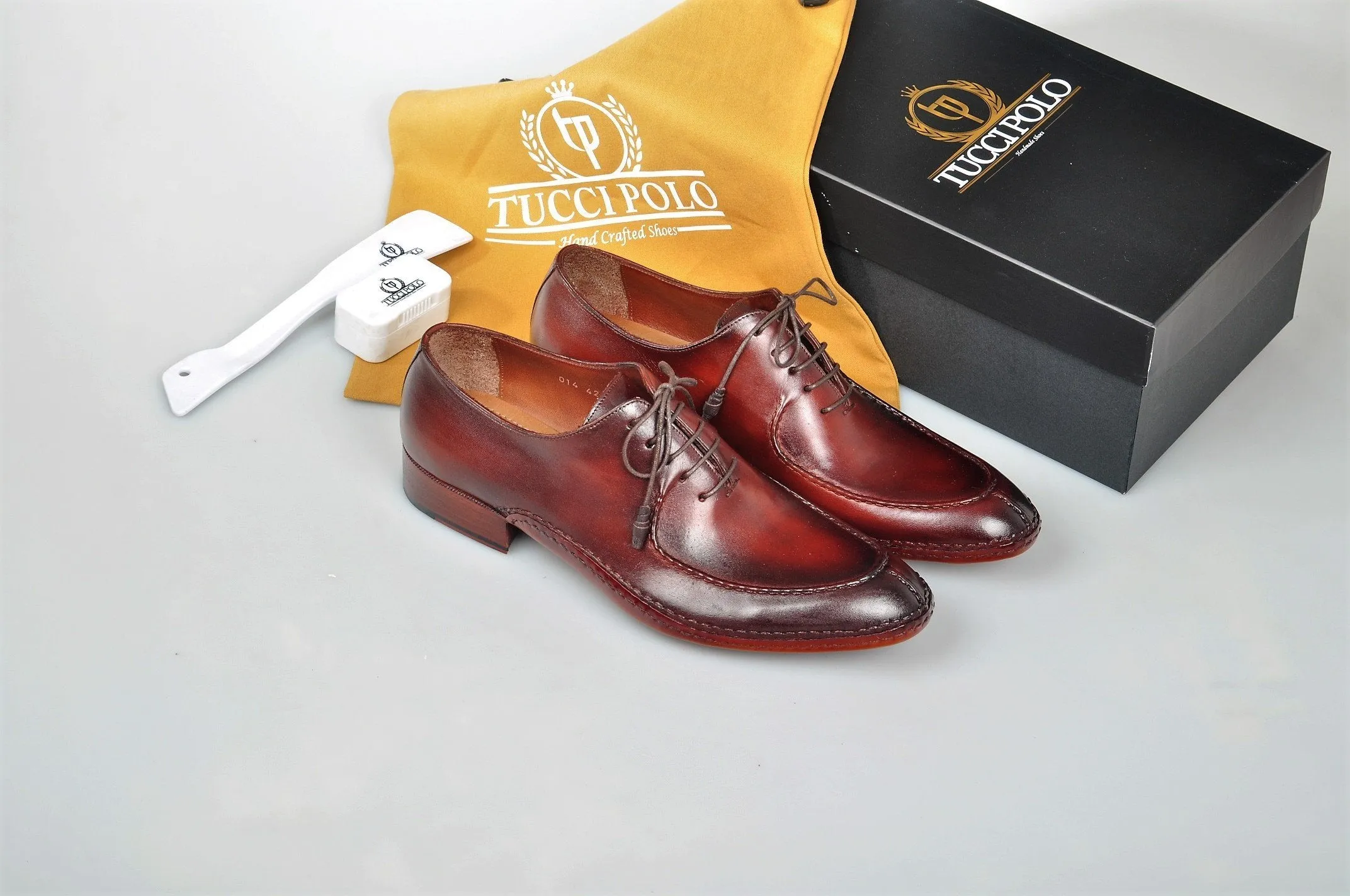 Uniquely Designed TucciPolo Brown & Prestigiously Handcrafted Oxford Mens Luxury Shoes