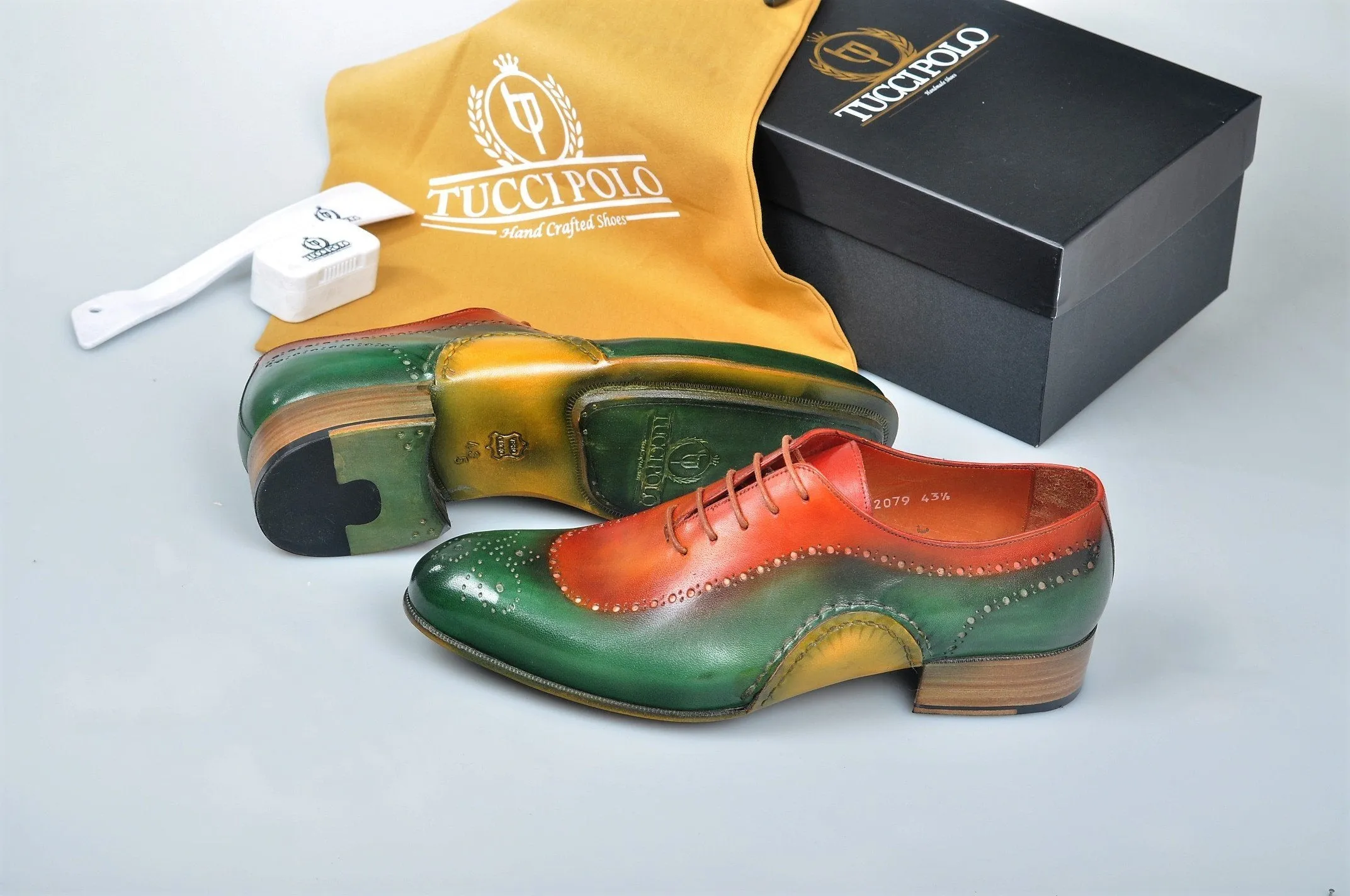 Uniquely Designed TucciPolo Greenish & Prestigiously Handcrafted Oxford Mens Shoes