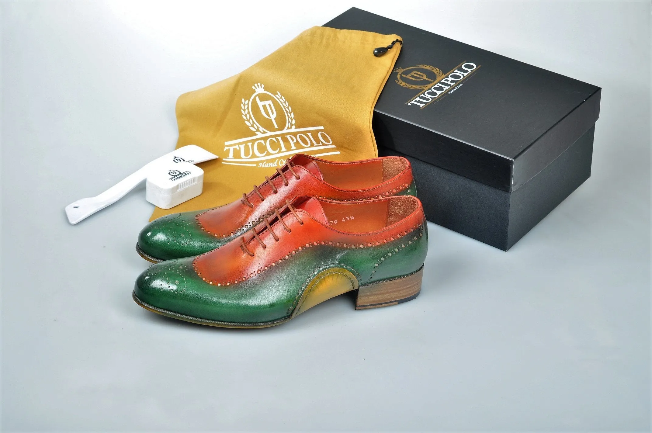 Uniquely Designed TucciPolo Greenish & Prestigiously Handcrafted Oxford Mens Shoes