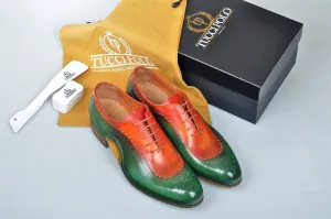 Uniquely Designed TucciPolo Greenish & Prestigiously Handcrafted Oxford Mens Shoes