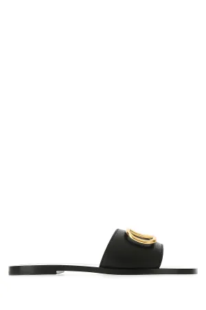 Valentino	VLogo Plaque Slip-On Sandals